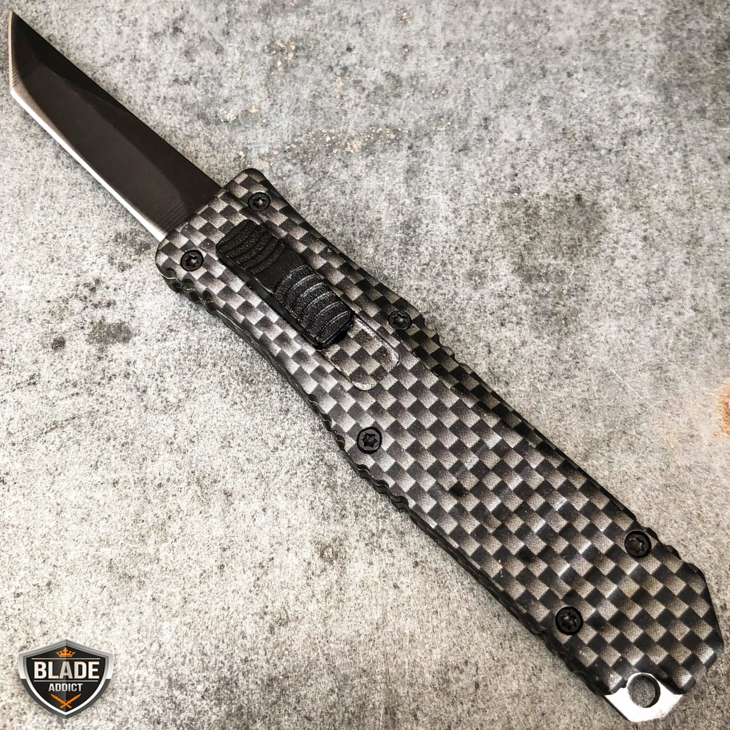 Camo 5.25" Anodized Aluminum Handle Mini OTF Pocket Knife 9 Camo 5.25" Anodized Aluminum Handle Mini OTF Pocket Knife - Image 7