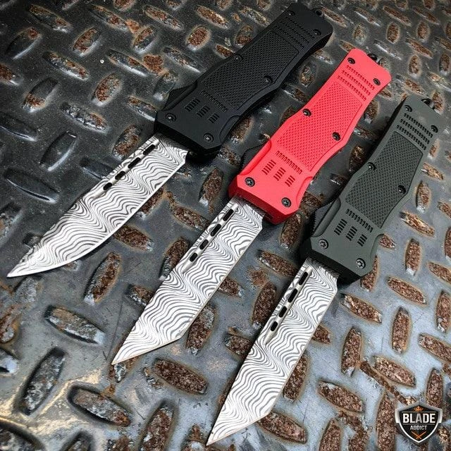 Damascus Ghost OTF Knife 3 Damascus Ghost OTF Knife