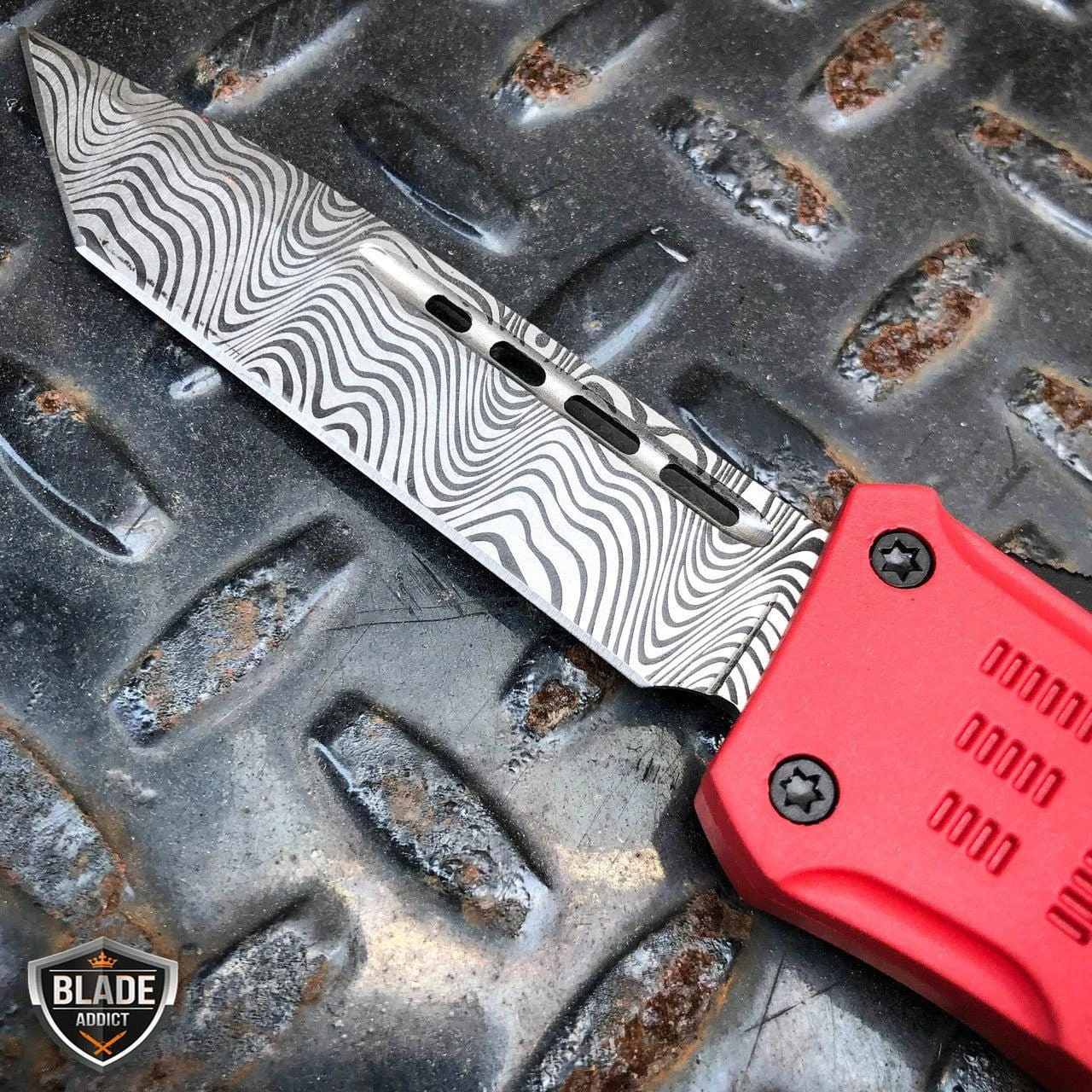 Damascus Ghost OTF Knife 11 Damascus Ghost OTF Knife - Image 9