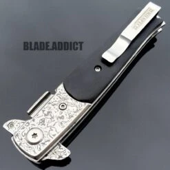 Damascus Italian Stiletto Black SWIRL Spring Assisted Pocket Knife 7 Damascus Italian Stiletto Black SWIRL Spring Assisted Pocket Knife -BLADE ADDICT Sales bladeaddictknives pocket knives damascus italian stiletto black swirl spring assisted pocket knife 322799566875