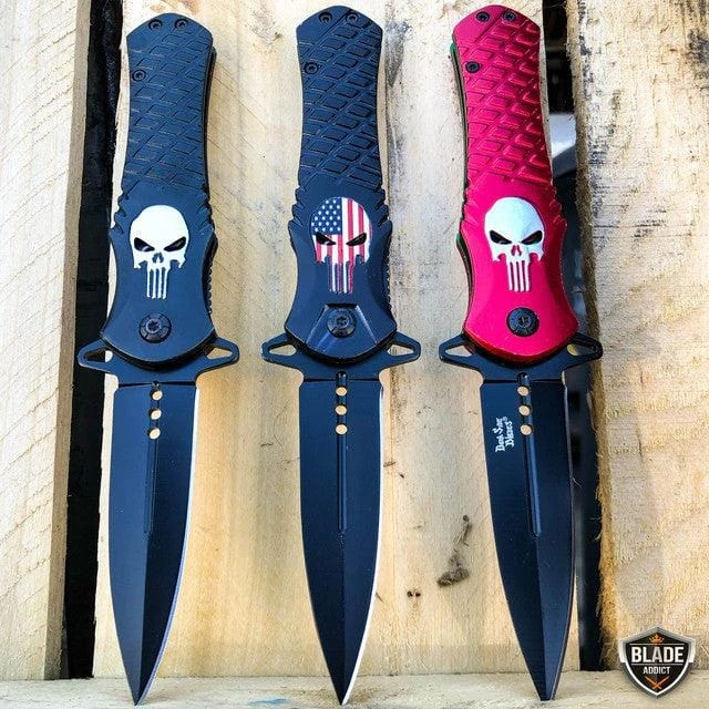 DARK SIDE BLADES Skull Punisher Tactical Spring Assisted Pocket Knife 3 DARK SIDE BLADES Skull Punisher Tactical Spring Assisted Pocket Knife