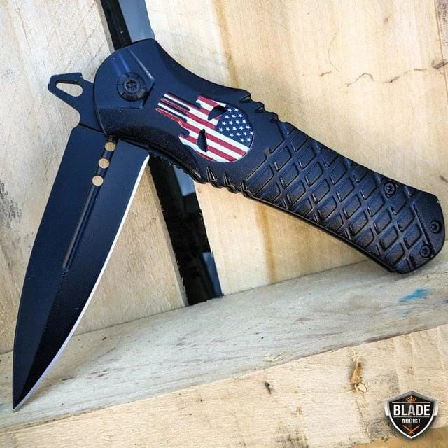 DARK SIDE BLADES Skull Punisher Tactical Spring Assisted Pocket Knife 11 DARK SIDE BLADES Skull Punisher Tactical Spring Assisted Pocket Knife - Image 9