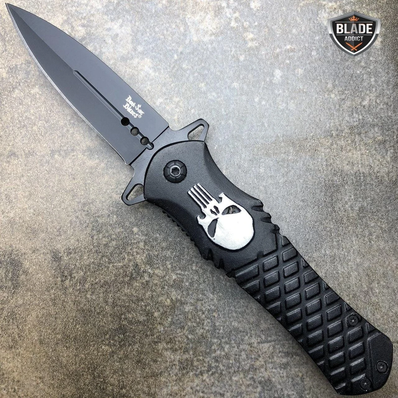 DARK SIDE BLADES Skull Punisher Tactical Spring Assisted Pocket Knife 4 DARK SIDE BLADES Skull Punisher Tactical Spring Assisted Pocket Knife - Image 2