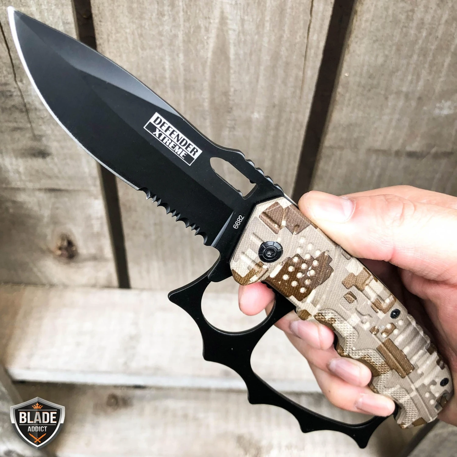 8.5" Zombie Tactical Spring Assisted Open Knuckle Pocket Knife 8 8.5" Zombie Tactical Spring Assisted Open Knuckle Pocket Knife - Image 6