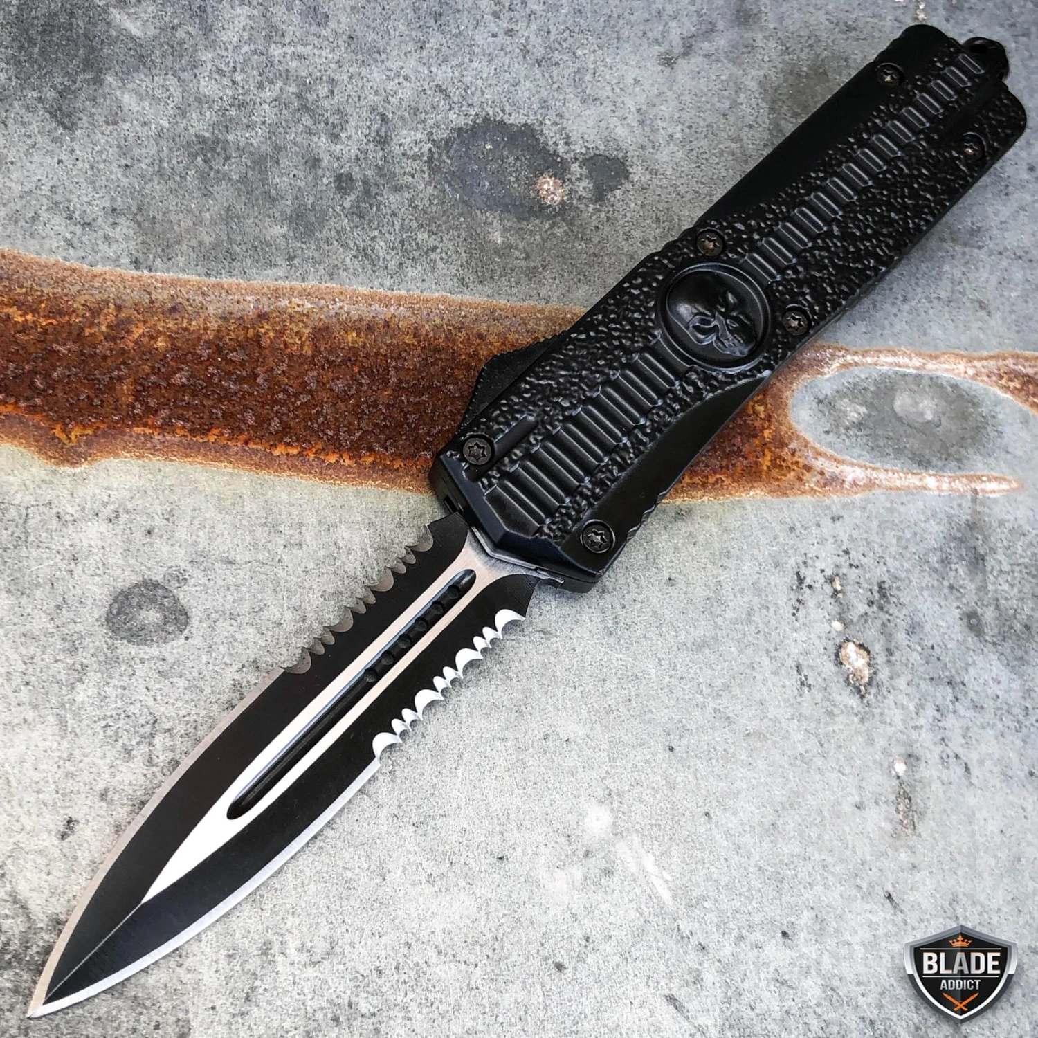 Dual Action Carbon Fiber Reaper Punisher Skull OTF 11 Dual Action Carbon Fiber Reaper Punisher Skull OTF - Image 10