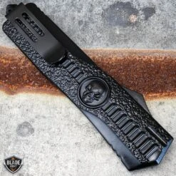 Dual Action Carbon Fiber Reaper Punisher Skull OTF 18 Dual Action Carbon Fiber Reaper Punisher Skull OTF -BLADE ADDICT Sales bladeaddictknives pocket knives dual action carbon fiber reaper punisher skull otf 11605778858072