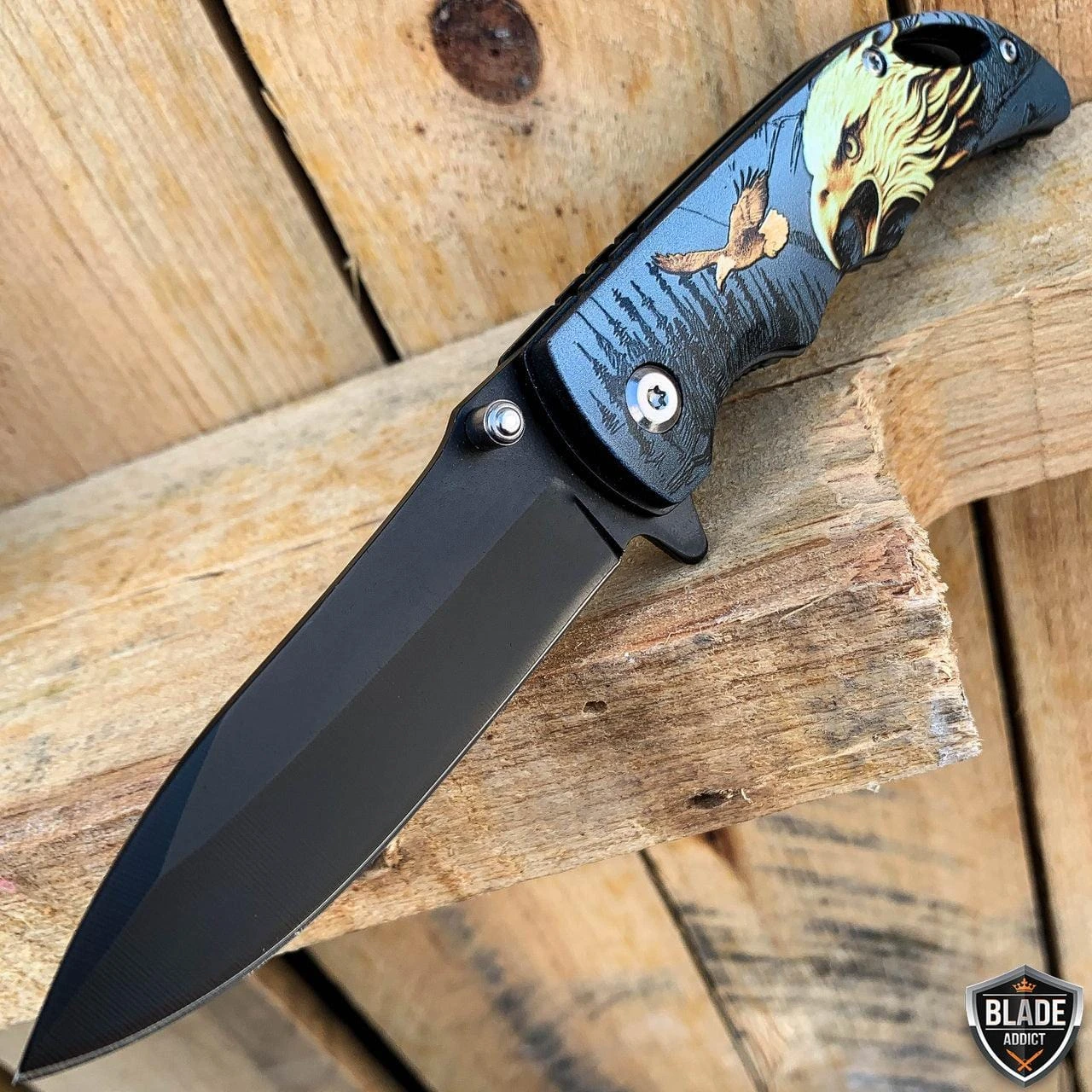 7" Military Animal Design Spring Assisted Open Folding Pocket Knife 9 7" Military Animal Design Spring Assisted Open Folding Pocket Knife - Image 7