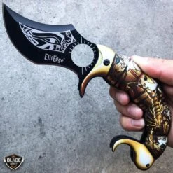 Fantasy Scorpion Assisted Open Folding Pocket Knife Karambit Blade -BLADE ADDICT Sales bladeaddictknives pocket knives gold fantasy scorpion assisted open folding pocket knife karambit blade 12109319274584