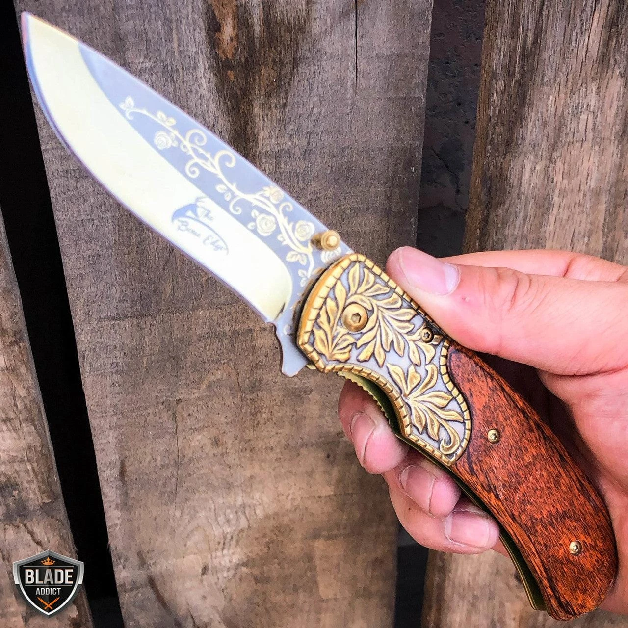 8.25" FLORAL Tactical Spring Assisted Open Folding Pocket Knife Blade 10 8.25" FLORAL Tactical Spring Assisted Open Folding Pocket Knife Blade - Image 8