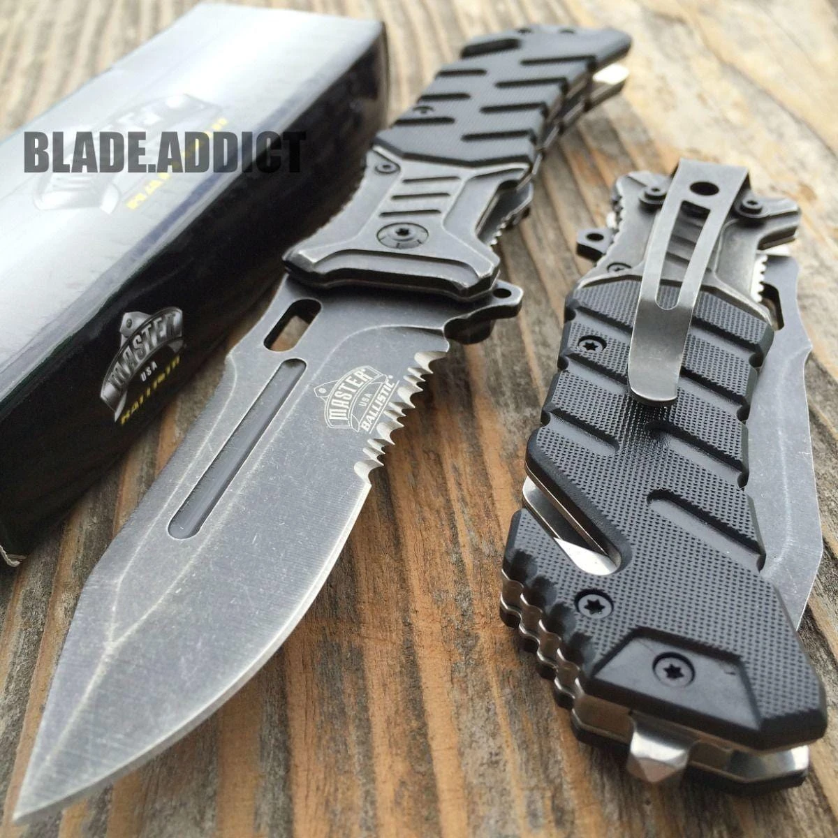 Military Black Combat Pocket Knife 3 Military Black Combat Pocket Knife