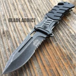 Military Black Combat Pocket Knife 6 Military Black Combat Pocket Knife -BLADE ADDICT Sales bladeaddictknives pocket knives military black combat pocket knife 323409379355