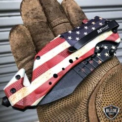 MTECH American FLAG Spring Assisted Folding Open POCKET KNIFE Rescue PATRIOTIC -BLADE ADDICT Sales bladeaddictknives pocket knives mtech american flag spring assisted folding open pocket knife rescue patriotic 6750341202008