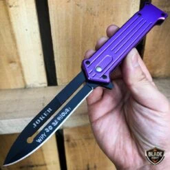8" JOKER Spring Assisted STILETTO Folding Pocket Knife Blade -BLADE ADDICT Sales bladeaddictknives pocket knives purple 8 joker spring assisted stiletto folding pocket knife blade 12463401074776