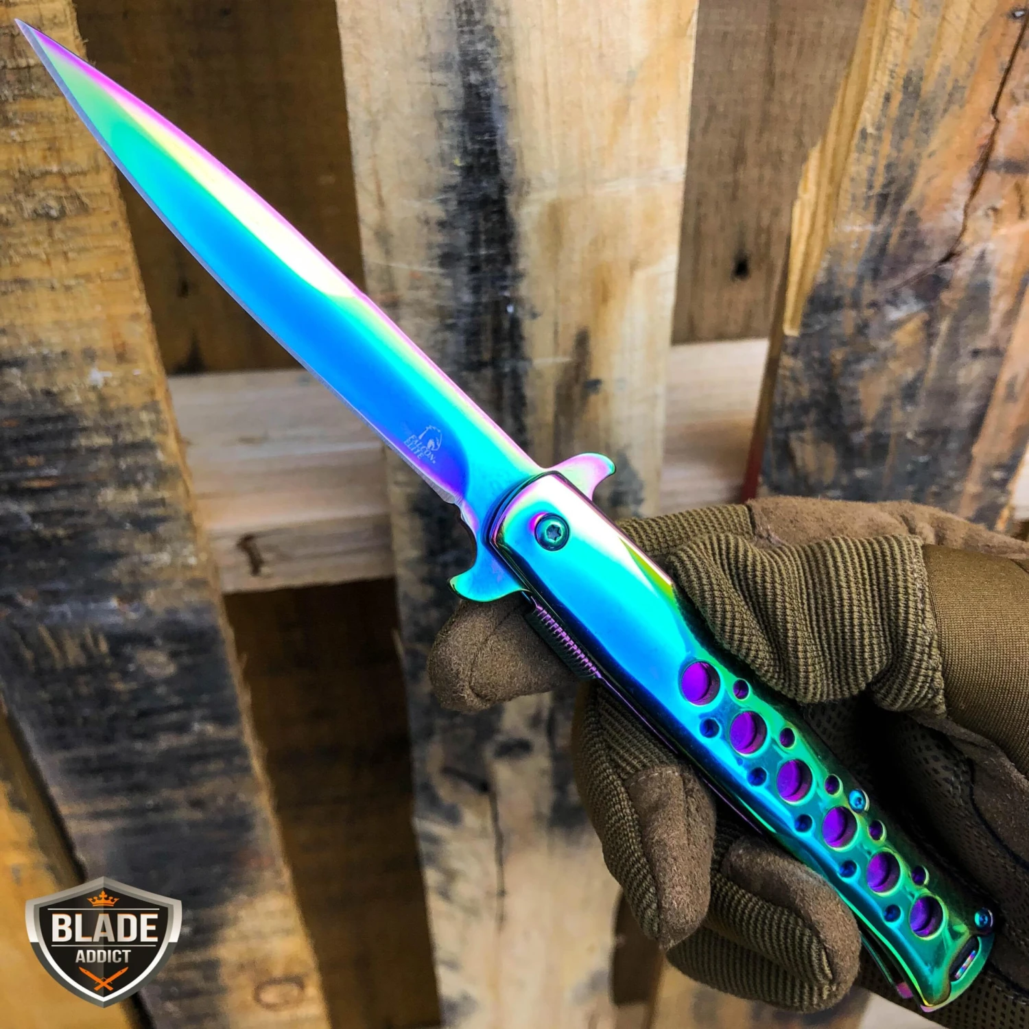 9" SPRING ASSISTED TACTICAL STILETTO Folding POCKET KNIFE 7 9" SPRING ASSISTED TACTICAL STILETTO Folding POCKET KNIFE - Image 5