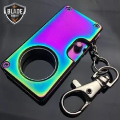 RAINBOW EDC FOLDING "SNUB" KNIFE MINI POCKET KNIFE W/ KEYCHAIN -BLADE ADDICT Sales bladeaddictknives pocket knives rainbow edc folding snub knife mini pocket knife w keychain 323948511259