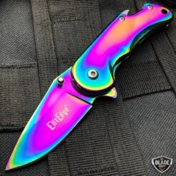 Tactical Spring Assisted Open Folding Pocket Knife W/ Bottle Opener -BLADE ADDICT Sales bladeaddictknives pocket knives rainbow tactical spring assisted open folding pocket knife w bottle opener 12109197705304