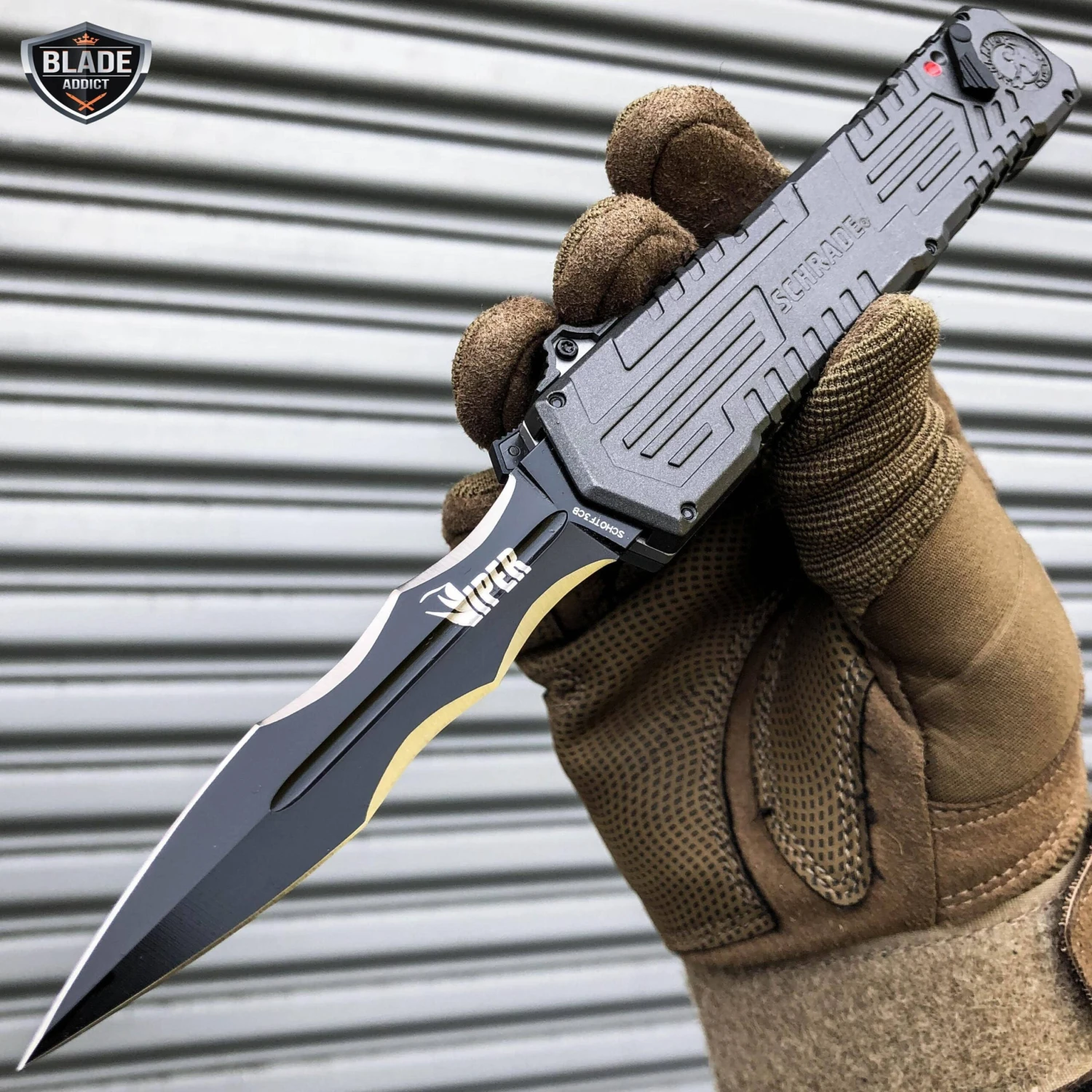 Schrade Viper OTF Assisted Opening Pocket Knife Black (3.5" Black) 4 Schrade Viper OTF Assisted Opening Pocket Knife Black (3.5" Black) - Image 2