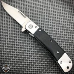 Classic Gentleman's Wood Handle Spring Assisted Folding Pocket Knife -BLADE ADDICT Sales bladeaddictknives pocket knives silver blade w black wood classic gentleman s wood handle spring assisted folding pocket knife 12787177422936