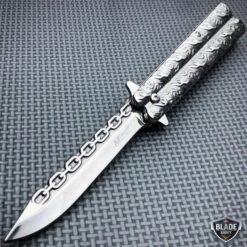 TAC-FORCE CHAIN Spring Assisted Open Folding Pocket Knife Combat -BLADE ADDICT Sales bladeaddictknives pocket knives silver tac force chain spring assisted open folding pocket knife combat 12786882904152