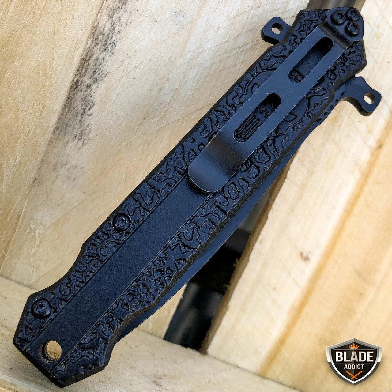 Skull Punisher American FLAG Folding Open Spring Assisted Pocket Knife 6 Skull Punisher American FLAG Folding Open Spring Assisted Pocket Knife - Image 4