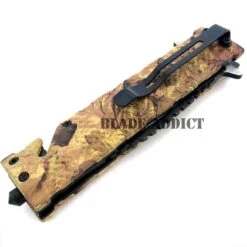 Tac Force Army Camo Spring Assisted Open Sawback Bowie Pocket Knife -BLADE ADDICT Sales bladeaddictknives pocket knives tac force army camo spring assisted open sawback bowie pocket knife 322321252379