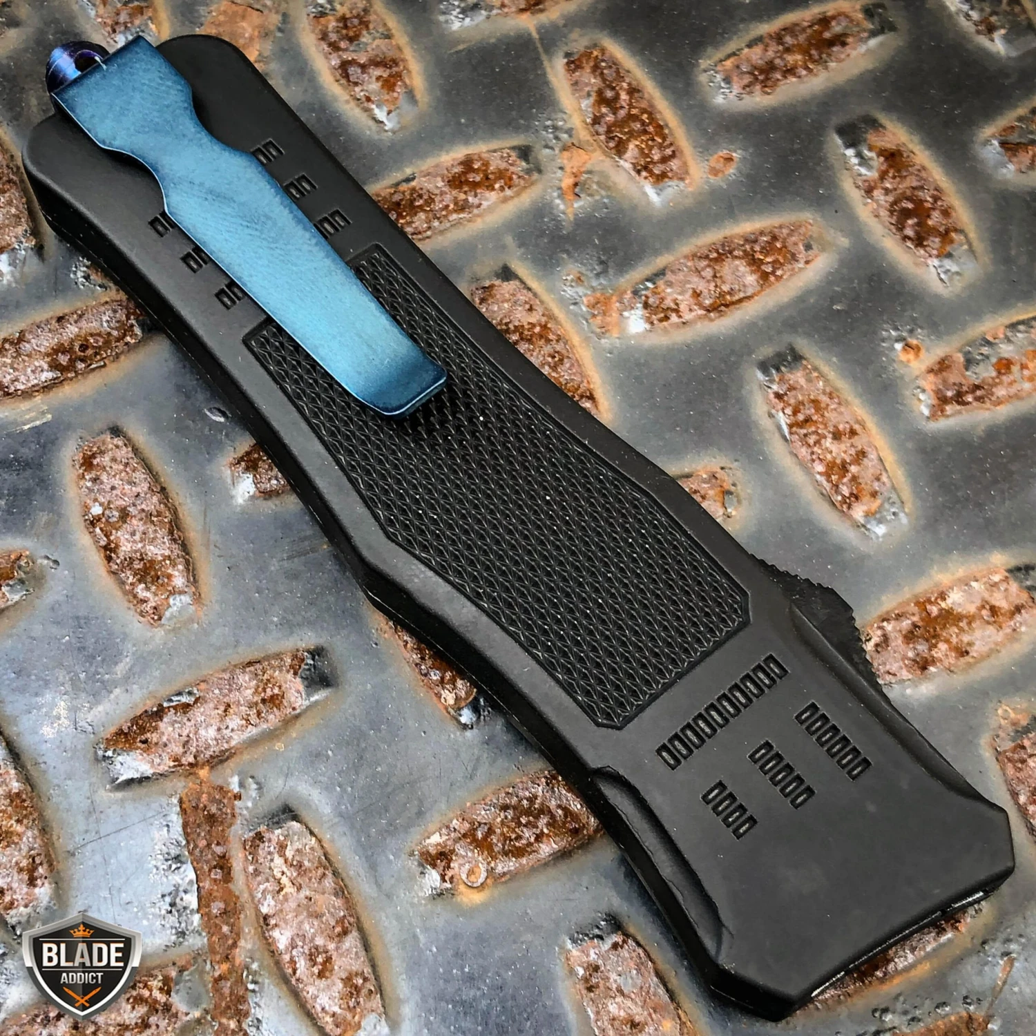 TANTO BLUE STEEL Ghost OTF Tactical Pocket Knife 6 TANTO BLUE STEEL Ghost OTF Tactical Pocket Knife - Image 4