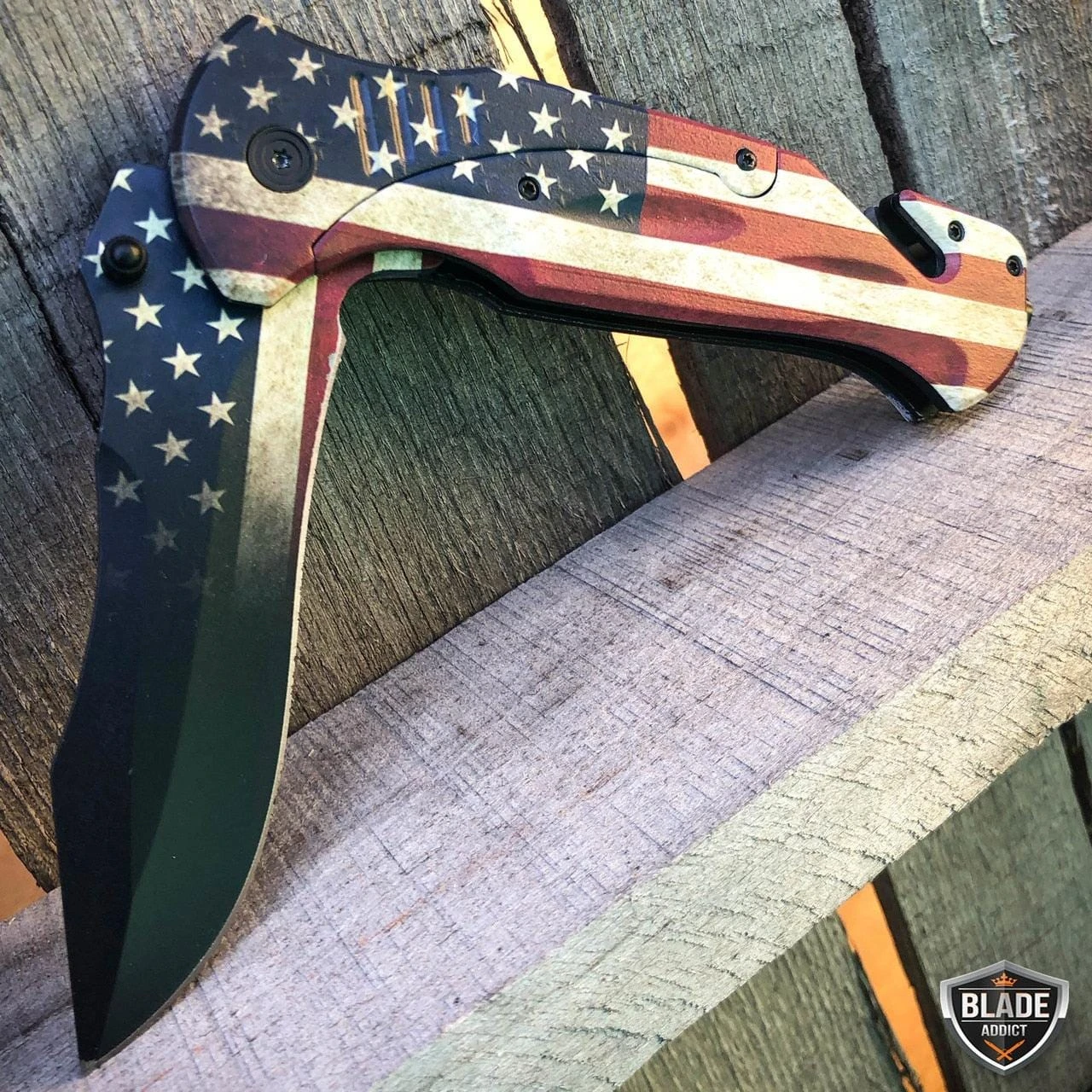 10.5" Military Tactical American Flag Army USMC Marines Pocket Knife 4 10.5" Military Tactical American Flag Army USMC Marines Pocket Knife - Image 2