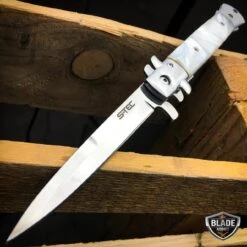 9" Classic Italian Milano Spring Assist Folding Stiletto Pocket Knife 16 9" Classic Italian Milano Spring Assist Folding Stiletto Pocket Knife -BLADE ADDICT Sales bladeaddictknives pocket knives white pearl 9 classic italian milano spring assist folding stiletto pocket knife 12463491842136