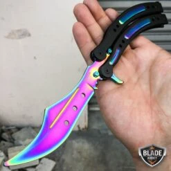 CSGO Butterfly Balisong Trainer Tactical Knife + Case Tool (PHASE 2) 21 CSGO Butterfly Balisong Trainer Tactical Knife + Case Tool (PHASE 2) -BLADE ADDICT Sales bladeaddictknives rainbow w black csgo butterfly balisong trainer tactical knife case tool phase 2 3849559310424