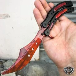 CSGO Butterfly Balisong Trainer Tactical Knife + Case Tool (PHASE 2) 29 CSGO Butterfly Balisong Trainer Tactical Knife + Case Tool (PHASE 2) -BLADE ADDICT Sales bladeaddictknives red ruby csgo butterfly balisong trainer tactical knife case tool phase 2 3849561505880