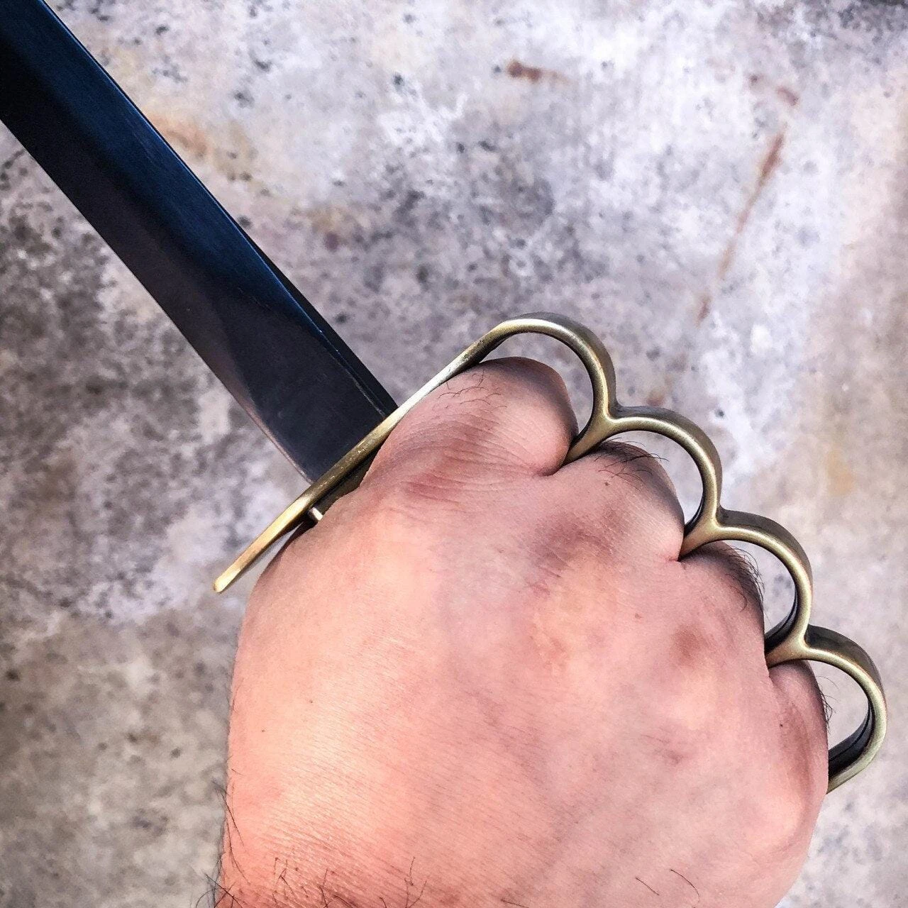 18" US 1918 Military Brass Short Sword Trench Knife W/ Sheath 6 18" US 1918 Military Brass Short Sword Trench Knife W/ Sheath - Image 4