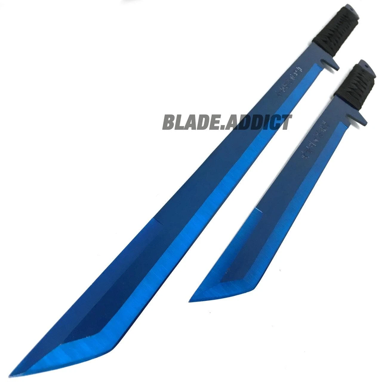 27" & 18" NINJA BLUE SWORD SET Samurai Machete COMBAT FANTASY KNIFE 4 27" & 18" NINJA BLUE SWORD SET Samurai Machete COMBAT FANTASY KNIFE - Image 2