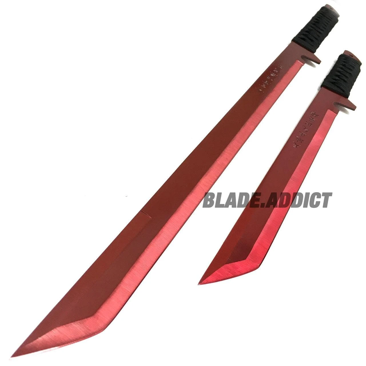 27" & 18" NINJA RED SWORDS SET Samurai Machete COMBAT FANTASY KNIFE 4 27" & 18" NINJA RED SWORDS SET Samurai Machete COMBAT FANTASY KNIFE - Image 2