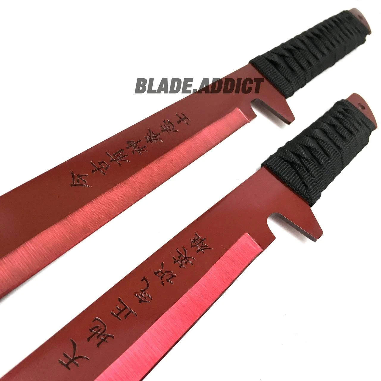 27" & 18" NINJA RED SWORDS SET Samurai Machete COMBAT FANTASY KNIFE 5 27" & 18" NINJA RED SWORDS SET Samurai Machete COMBAT FANTASY KNIFE - Image 3
