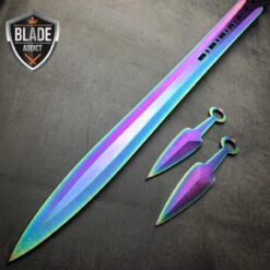 27" Real Ninja Sword Machete Throwing Knife Full Tang RAINBOW Katana 8 27" Real Ninja Sword Machete Throwing Knife Full Tang RAINBOW Katana -BLADE ADDICT Sales bladeaddictknives sword 27 real ninja sword machete throwing knife full tang rainbow katana 381682090011