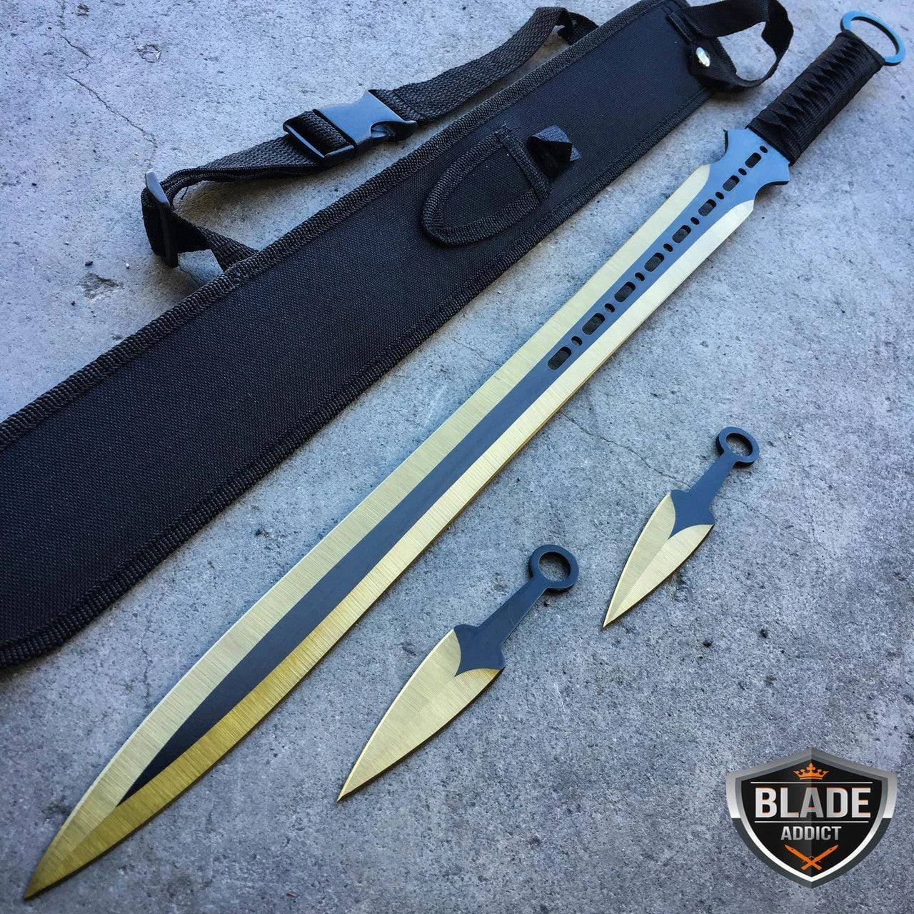 28" GOLD NINJA SWORD Machete Tactical Blade Katana Throwing Knife 3 28" GOLD NINJA SWORD Machete Tactical Blade Katana Throwing Knife