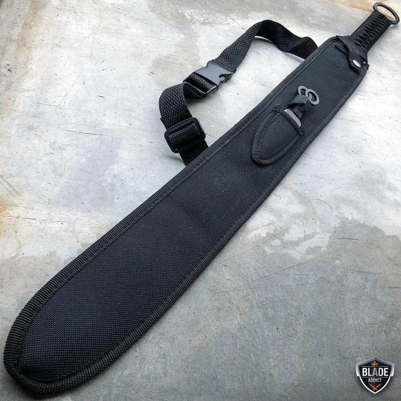 28" NINJA SWORD Machete Tactical Fixed Blade Katana + Throwing Knives 7 28" NINJA SWORD Machete Tactical Fixed Blade Katana + Throwing Knives - Image 5
