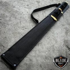 2PC 27" & 18" NINJA GOLDEN SWORD SET Samurai Machete COMBAT -BLADE ADDICT Sales bladeaddictknives sword 2pc 27 18 ninja golden sword set samurai machete combat 399486713883