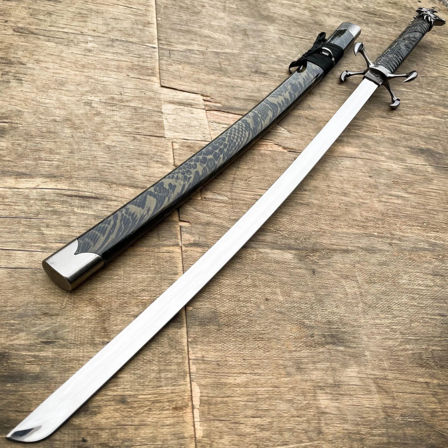 40" Black Dragon SAMURAI NINJA Bushido KATANA Japanese Four Claw Sword 4 40" Black Dragon SAMURAI NINJA Bushido KATANA Japanese Four Claw Sword - Image 2