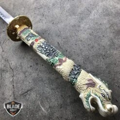 40" White Dragon SAMURAI NINJA Bushido KATANA Japanese Sword 11 40" White Dragon SAMURAI NINJA Bushido KATANA Japanese Sword -BLADE ADDICT Sales bladeaddictknives sword 40 white dragon samurai ninja bushido katana japanese sword 3903407292504