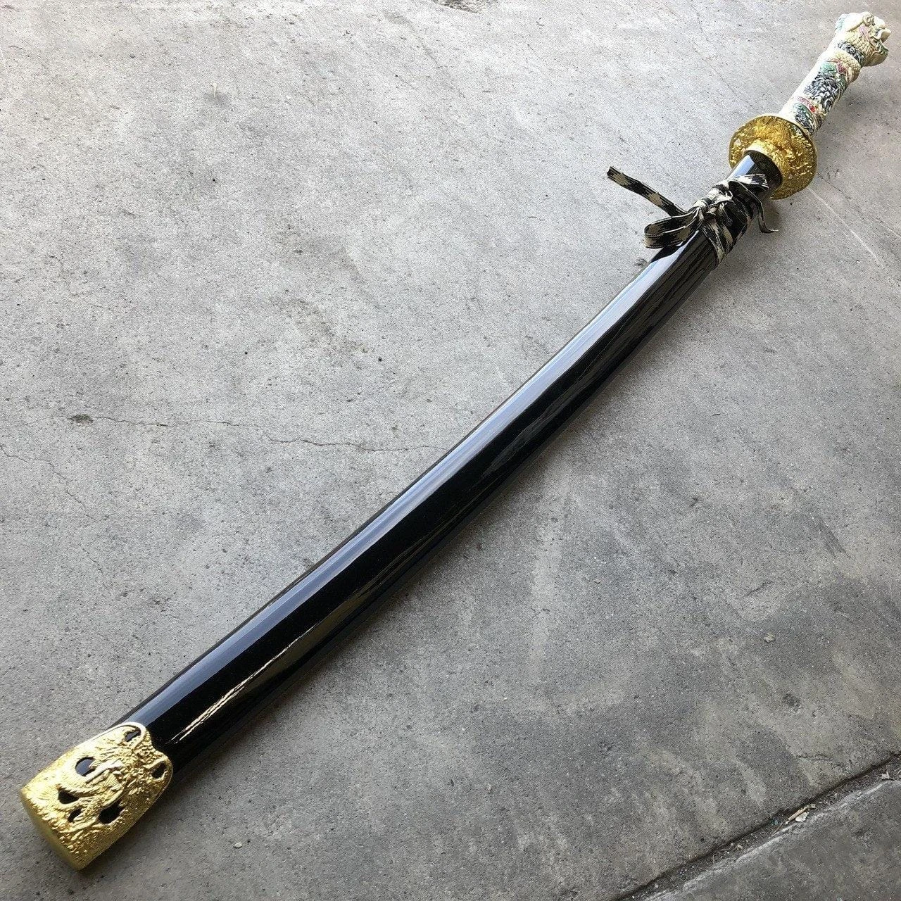 40" White Dragon SAMURAI NINJA Bushido KATANA Japanese Sword 8 40" White Dragon SAMURAI NINJA Bushido KATANA Japanese Sword - Image 6