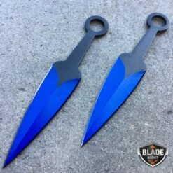 BLUE NINJA SWORD Full Tang Tactical Blade Katana 2PCS Throwing Knife -BLADE ADDICT Sales bladeaddictknives sword blue ninja sword full tang tactical blade katana 2pcs throwing knife 381499572251