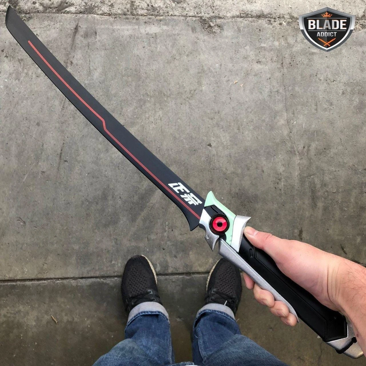 NEWON Game Overwatch Youth Genji Cosplay Sword 30" Metal OW Sword 4 NEWON Game Overwatch Youth Genji Cosplay Sword 30" Metal OW Sword - Image 2