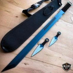 NINJA SWORD Full Tang Machete Tactical Blade Katana Throwing Knives