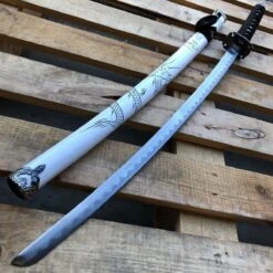 Real Japanese Samurai Sword KATANA High Carbon Steel Ninja Blade 13 Real Japanese Samurai Sword KATANA High Carbon Steel Ninja Blade -BLADE ADDICT Sales bladeaddictknives sword white w black handle real japanese samurai sword katana high carbon steel ninja blade 3903403130968