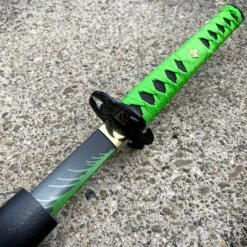 ZOMBIE HUNTER GREEN Katana NINJA SAMURAI Sword BIOHAZARD TSUBA -BLADE ADDICT Sales bladeaddictknives sword zombie hunter green katana ninja samurai sword biohazard tsuba 30156165578951