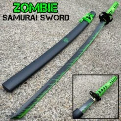 ZOMBIE HUNTER GREEN Katana NINJA SAMURAI Sword BIOHAZARD TSUBA