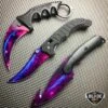 3 PC CSGO Black Galaxy Gut Hook Fixed Blade Flipper Knife Karambit SET