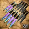 12 PCs 6" Ninja Hunting Rainbow Black Tactical Naruto Kunai Throwing Knife Set -BLADE ADDICT Sales bladeaddictknives throwing knives 12 pcs 6 ninja hunting rainbow black tactical naruto kunai throwing knife set 3906764701784