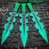 3PC Green Kunai Throwing Knives -BLADE ADDICT Sales bladeaddictknives throwing knives 3pc green kunai throwing knives 323843063835